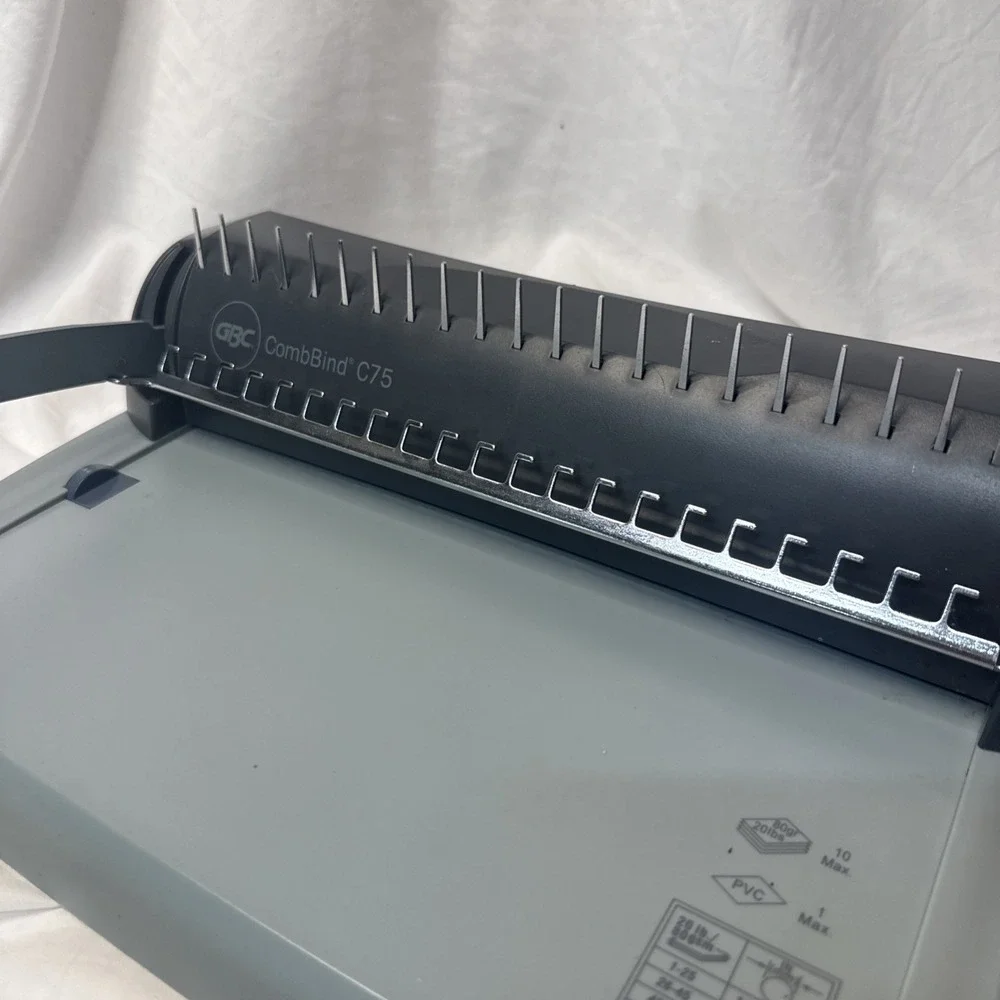 GBC CombBind C75 Plastic Comb Binding Machine Tabletop Desk Office Book Make